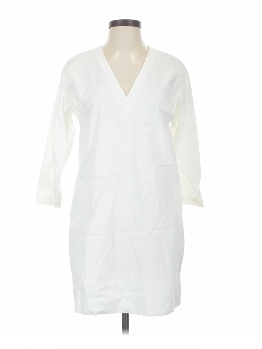 Theory White V-Neck Shift Dress
